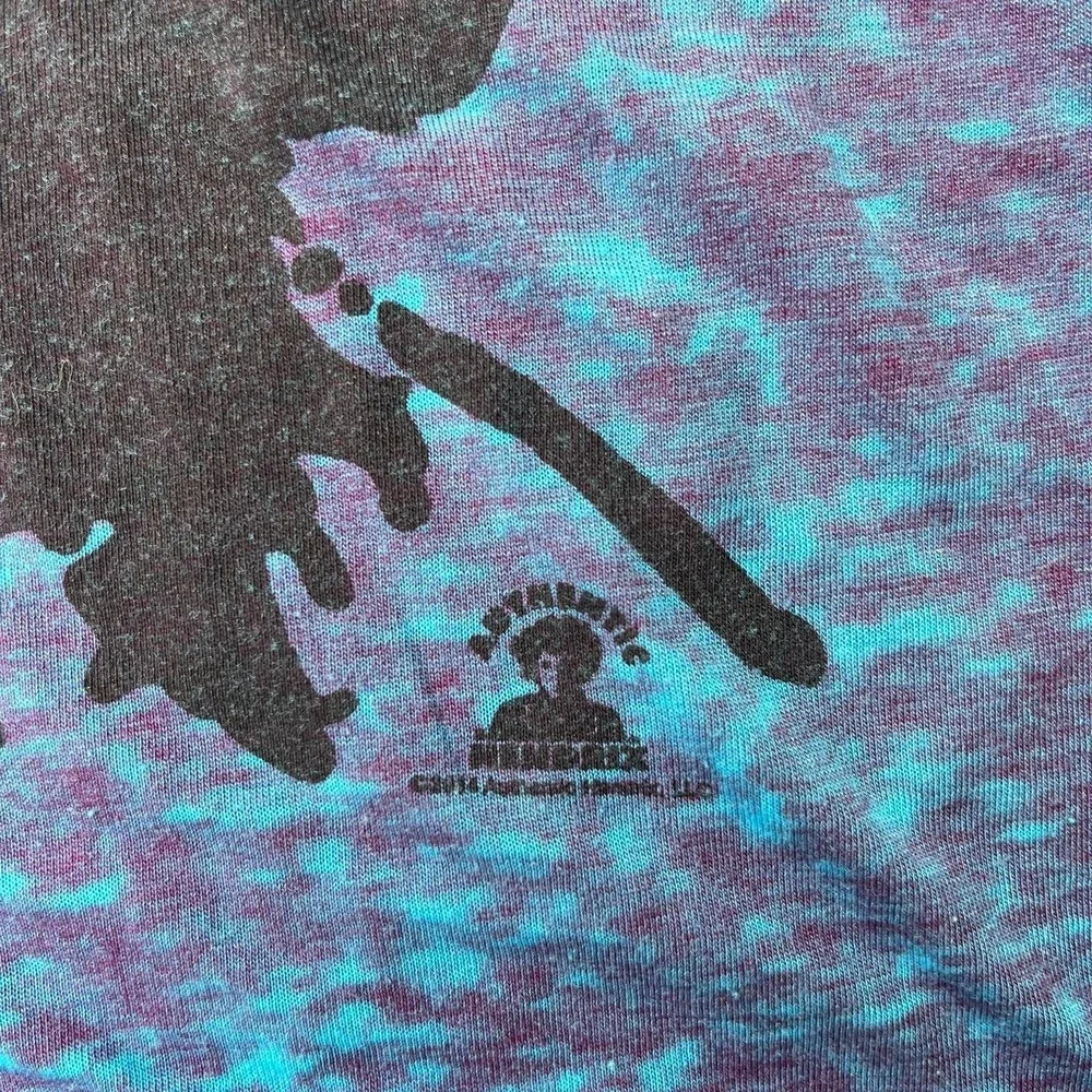 Blue and purple tye dye type of style Jimi Hendrix t-shirt